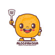 Aloo Pakora cartoon mascot. traditional indian food vector illustration