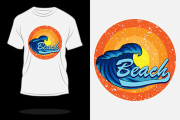 Canvas Print - Beach retro vintage t shirt design