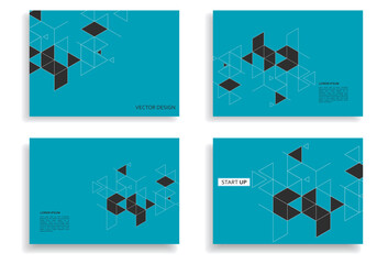 Poster - Minimalistic triangles shape graphic. Vector futuristic texture design. Template style poster