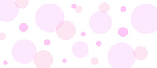 ランダムな薄いピンク系の水玉模様　バナー　背景