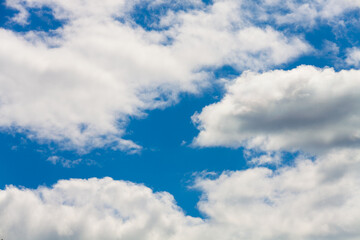 Poster - blue sky with cumulus clouds