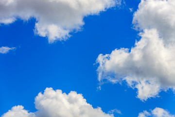 Canvas Print - blue sky with cumulus clouds