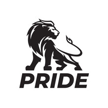 Male Lion Logo Design. Majestic African Animal Icon. Wild Cat Mane Silhouette Emblem. Bold Brand Identity Symbol. Vector Illustration.
