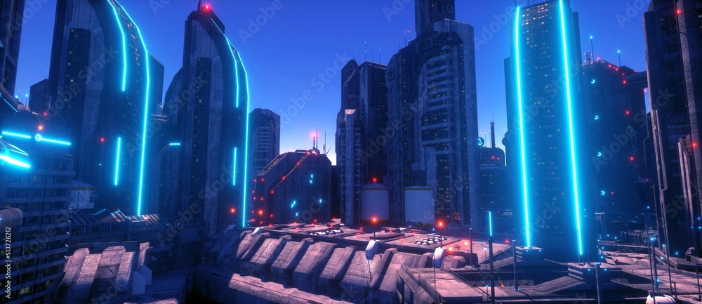 Poster Cyberpunk City Skyline Islandburner - XXL 130x90 Cm - Foto 11