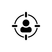 Person, User On Target Vector Icon