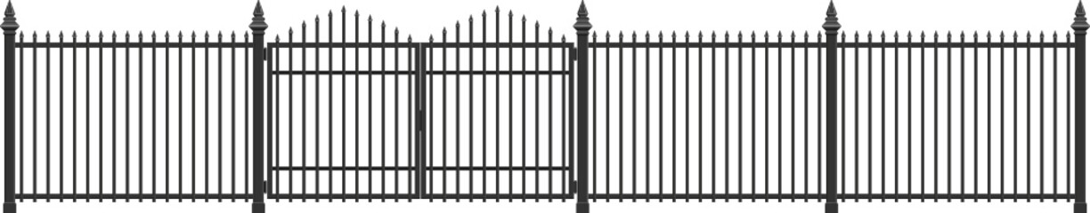 Wall Mural - Gate and fence made from steel