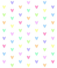 Wall Mural - Seamless pattern design with colorful mini cute hearts. Modern style seamless heart pattern, light simple background. Vector illustration