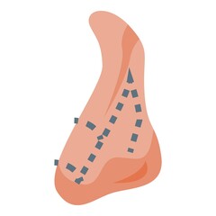Sticker - Rhinoplasty icon isometric vector. Nose surgery. Plastic open