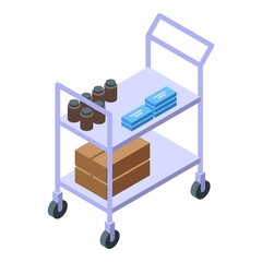 Poster - Hospital cart icon isometric vector. Nurse care. Patient health