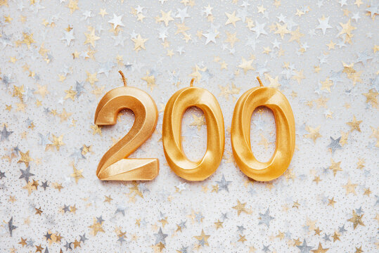 200 two hundred followers card. template for social networks, blogs. on festive background. social m