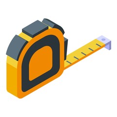 Wall Mural - Measurement tape icon isometric vector. Worker drywall. Wall house