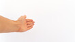 isolated hand gesture open palm come through on white background