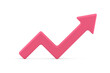 Pink glossy dynamic arrow positive financial trend upward pointer realistic 3d icon vector