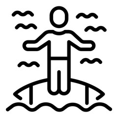 Wall Mural - Safety surf icon outline vector. Water life. Beach guard