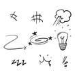 hand drawn doodle cartoon expression effect element collection
