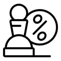 Poster - Online chess icon outline vector. Game board. Play story