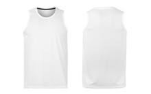 White Tank Top Mockup Front And Back View Isolated On White Background With Clipping Path