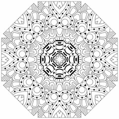  Hand drawn zentangle circular ornament for coloring page.