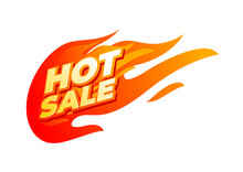 Hot Sale Fire Sign, Promotion Fire Banner, Price Tag, Hot Sale, Offer, Price.