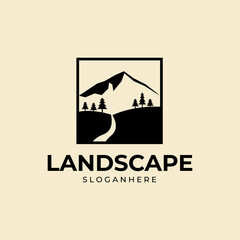Wall Mural - landscape logo design illustration vector template