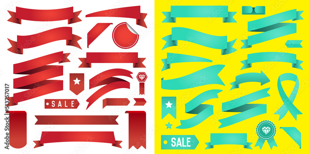 Big Set of Ribbons and Labels in Vector Retro and Vintage for All ...
