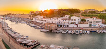 View Of Marina At Sunset From Elevated Position, Ciutadella, Menorca, Balearic Islands