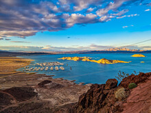 Lake Mead At Sunset, Nevada, United States Of America