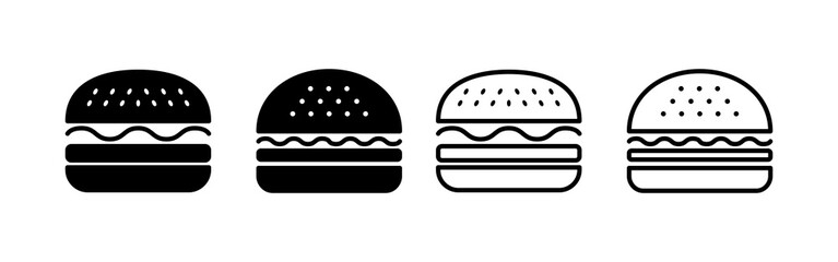 Wall Mural - Burger icon vector. burger sign and symbol. hamburger