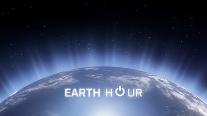 earth hour. dark planet earth. elements of this image furnished by nasa