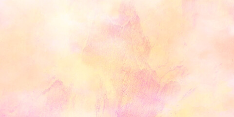 Wall Mural - Abstract pink and yellow paint mix colorful watercolor background, Aquarelle paint paper textured with light colors for banner, wallpaper, flyer, template, cover and design.