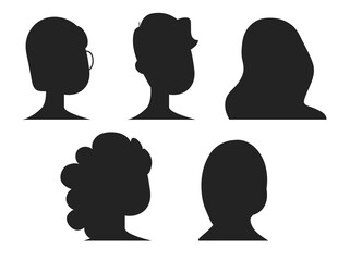 Poster - Multicultural women various female Vector Silhouettes Collections