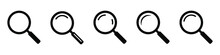 Magnifying Glass Icon, Vector Magnifier Or Loupe Sign. Search Icon.