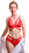 © Denis Kadatsky - woman in red lingerie on white background