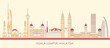 Cartoon Skyline panorama of city of Kuala Lumpur, Malaysia - vector illustration