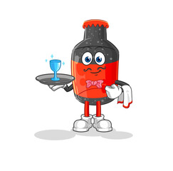 Canvas Print - cola waiter cartoon. cartoon mascot vector