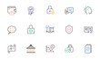 © blankstock - Copy files, Password encryption and Security shield line icons for website, printing. Collection of Carousels, Wallet, 24h service icons. Artificial intelligence, Smile. Vector