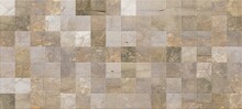 Old Marble Tile With Cement Texture. Cement And Concrete Stone Mosaic Tile.