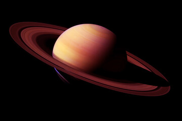 Wall Mural - planet saturn on a dark background. elements of this image furnished by nasa