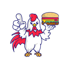 Wall Mural - Cute chicken mascot design