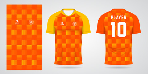 orange football jersey sport design template