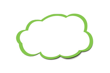 Wall Mural - green speech bubble as a cloud with olive border isolated on empty white background.