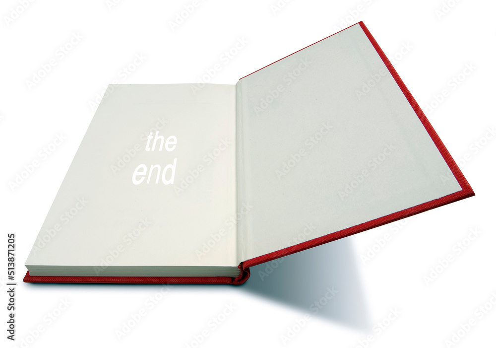 book open on the last page where the word 