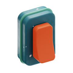Premium button icon 3d rendering on isolated background