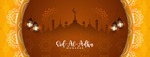 Eid Al Adha mubarak religious islamic banner