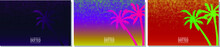 Summer Dot Cover. Colorful Abstract With Palm Tree, Space For Text, Dotted Pattern.