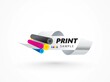Print logo cmyk ink paper polygraphy theme