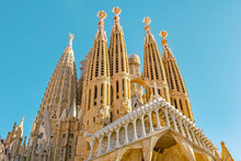 Sagrada Família Is A Roman Catholic Basilica In Barcelona, Spain
