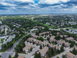 view in Edmonton, Alberta, Canada, aerial drone shot residential neighbourhood