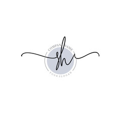 SH signature logo template vector