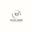 © Rensi - Initial letter SY handwriting with floral frame template